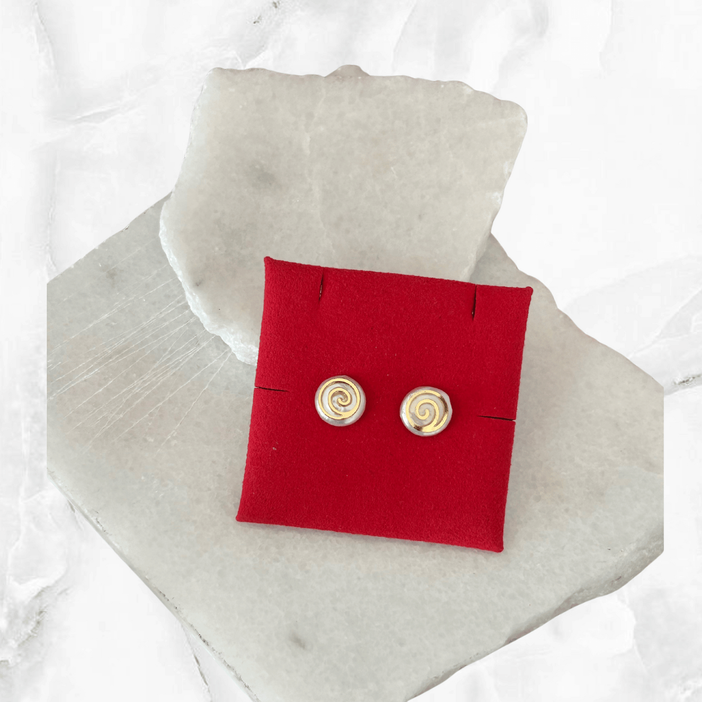 Earrings - Pearl Spiral Stud