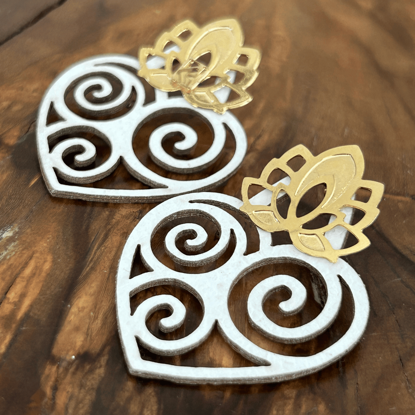 Earrings - Harmony Lotus Leather