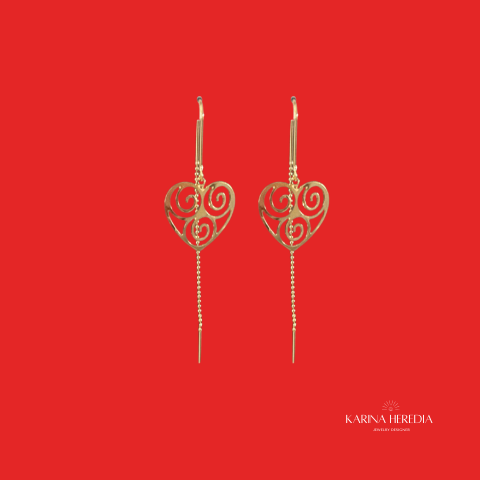 Triskelion heart dangle earrings